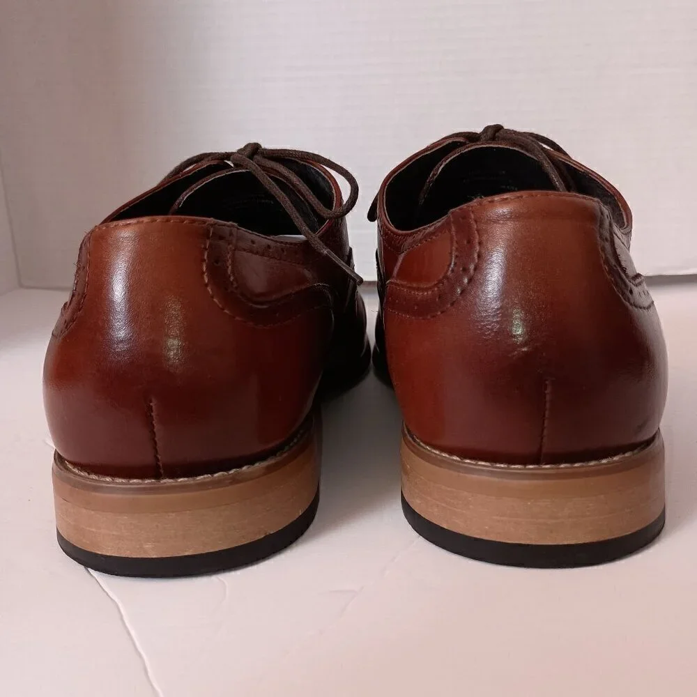 Stacy Adams 25064 Men's Dunbar-Wingtip Oxford, Cognac Size 10
